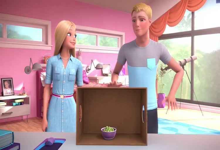 کارتون باربی داخل جعبه چالش