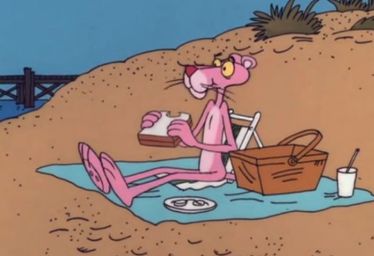 کارتون پلنگ صورتی سالمون صورتی