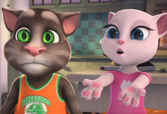 کارتون گربه سخنگو اسپاگتی برگر