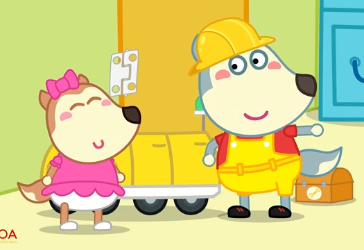 کارتون وولفو / بابا و ولفو ماشین را با هم تعمیر می کنند 