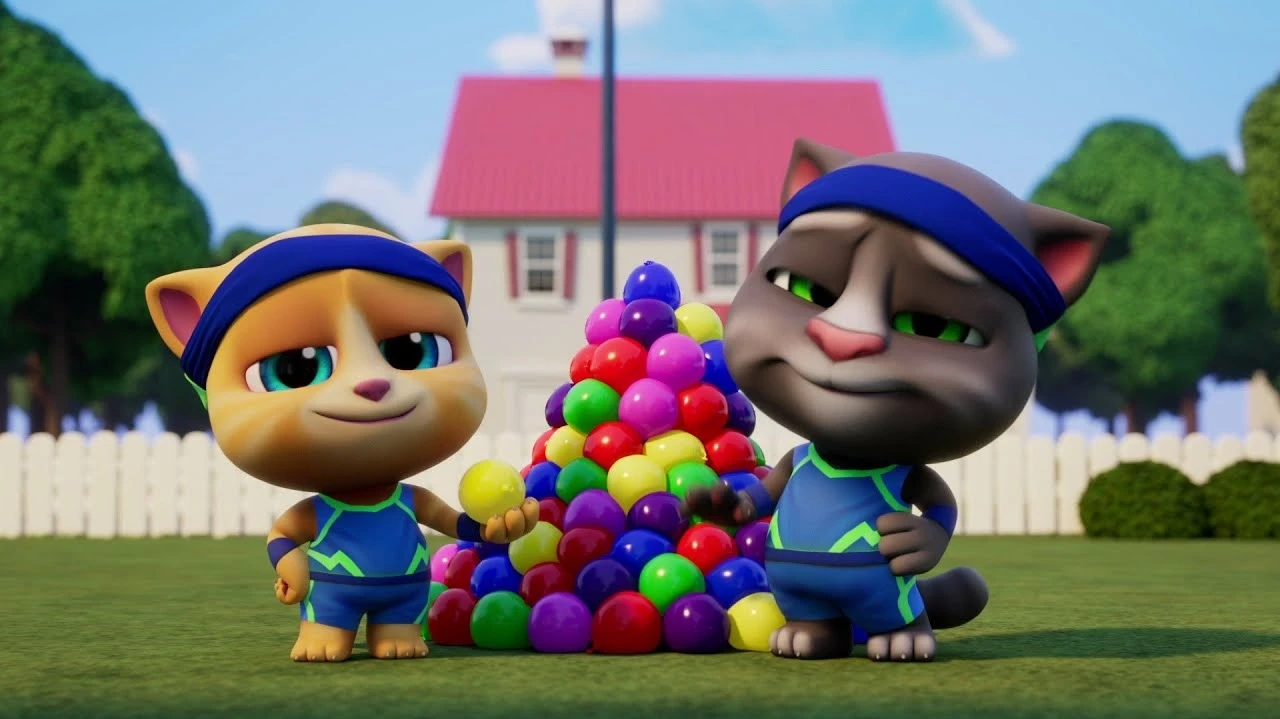 کارتون گربه سخنگو / نبرد با بالون آبی 