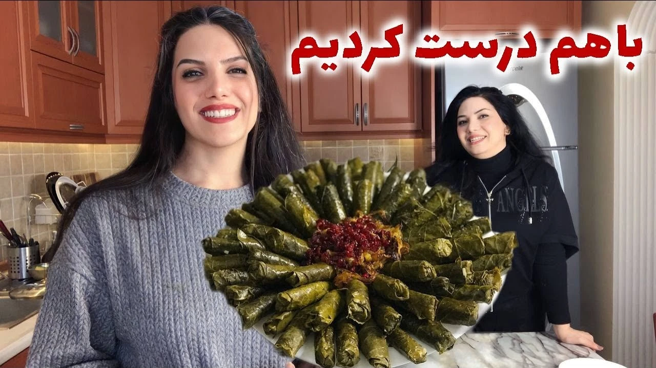 آموزش آشپزی / پیچیدن دلمه برگ مو به روش خانم های ترک و ترفند باز نشدنش 